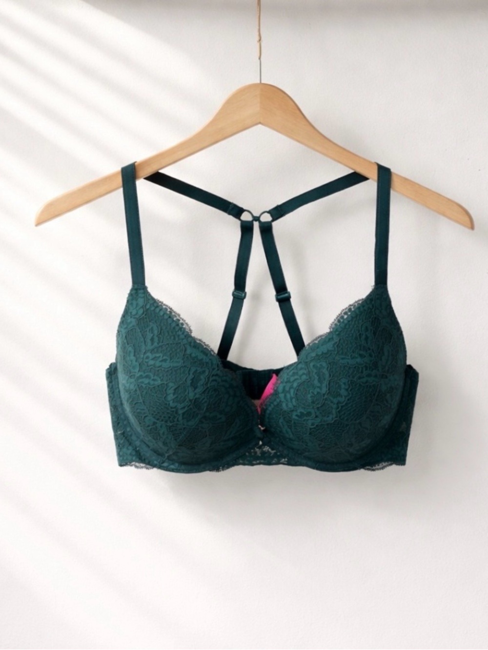 La SENZA Dark Teal Lace Strappy Push-Up Bra 36D